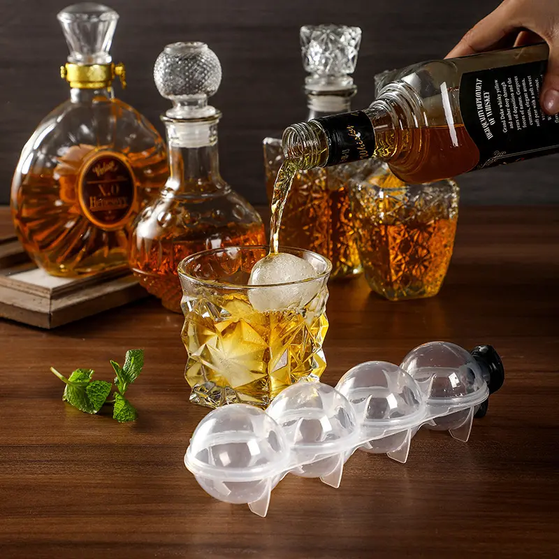 Four Hole Ice Hockey Model Whiskey Vodka Round Ice Box Keep Beverages Frozen Kitchen Di Ice Box Jelly Making Ice Tool