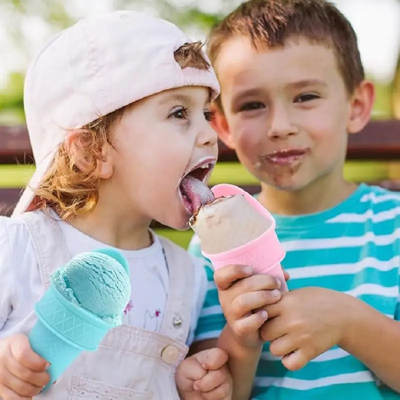 Ice Cream Spoon Cone Support Children's Food Grade Reusable Frozen Ice Cream Spoon Mini  Spoon Children's Ice Cream Spoon