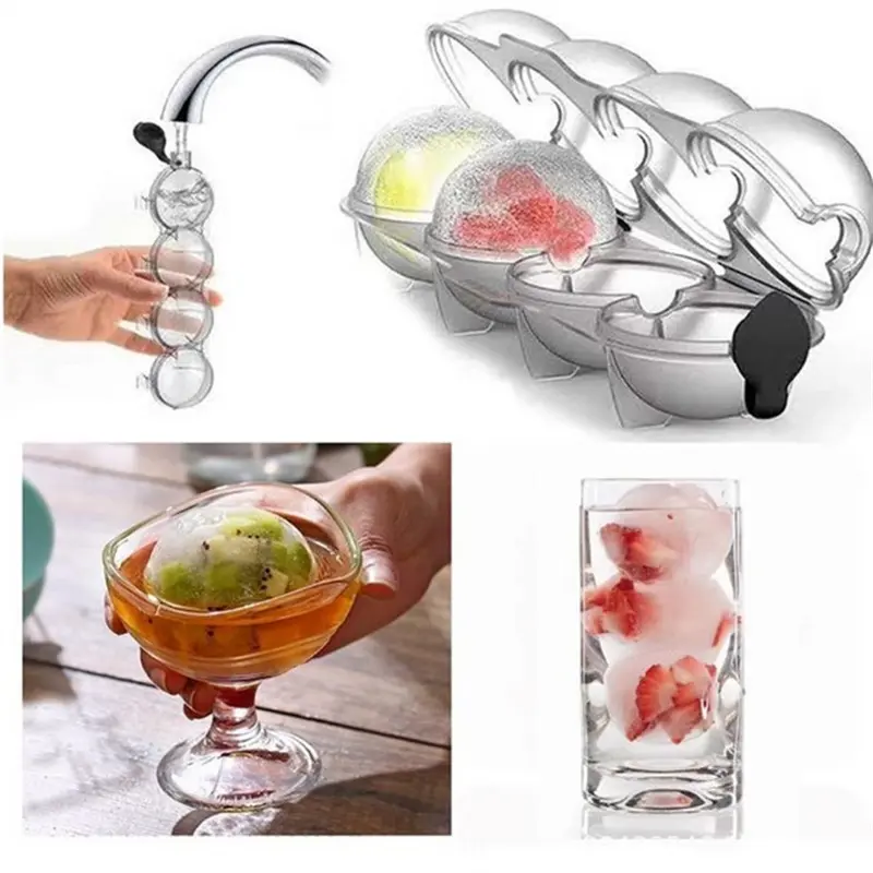Four Hole Ice Hockey Model Whiskey Vodka Round Ice Box Keep Beverages Frozen Kitchen Di Ice Box Jelly Making Ice Tool