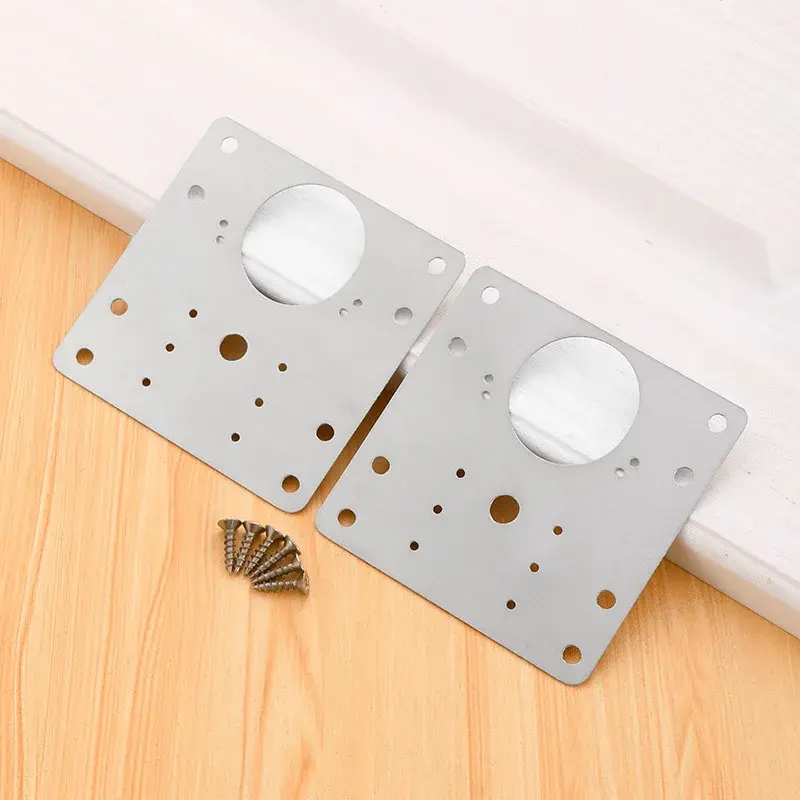 2/4Pcs Kitchen Cabinet Door Hinge Installation Plate Cabinet Hinge Repair Plate Kit Cabinet Door Fixing Tools Installation Plate