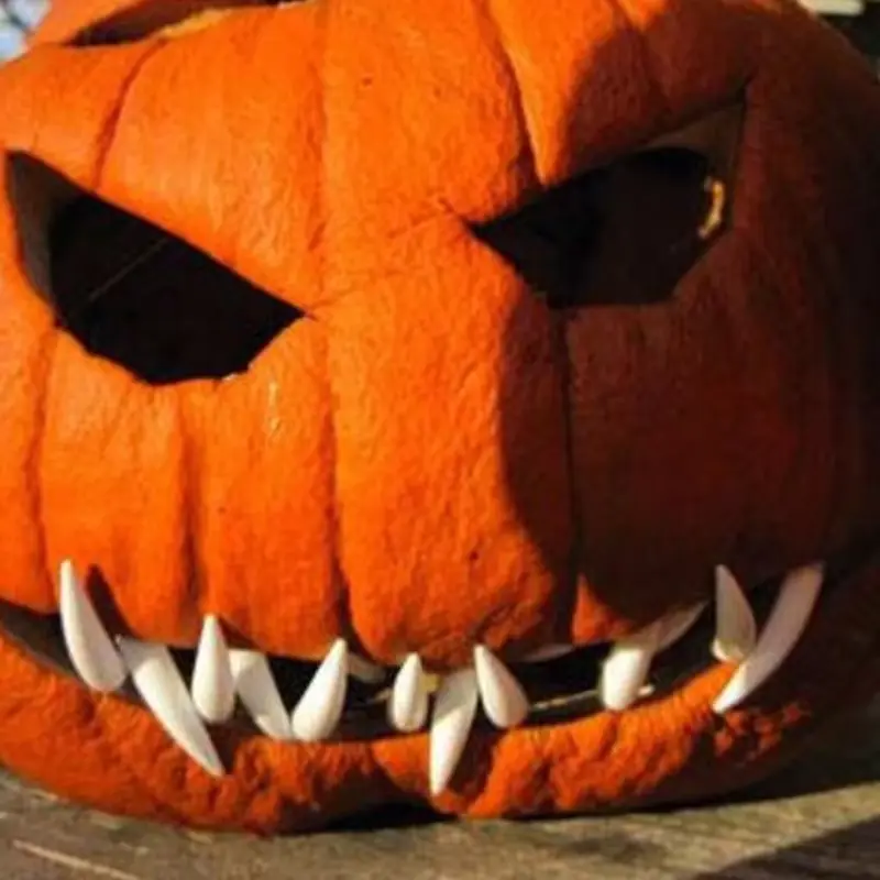 10 Halloween Pumpkin Dentures Prank Horror Pumpkin Lantern Human Eating Flower Decoration Sharp Dentures Atmosphere Decoration