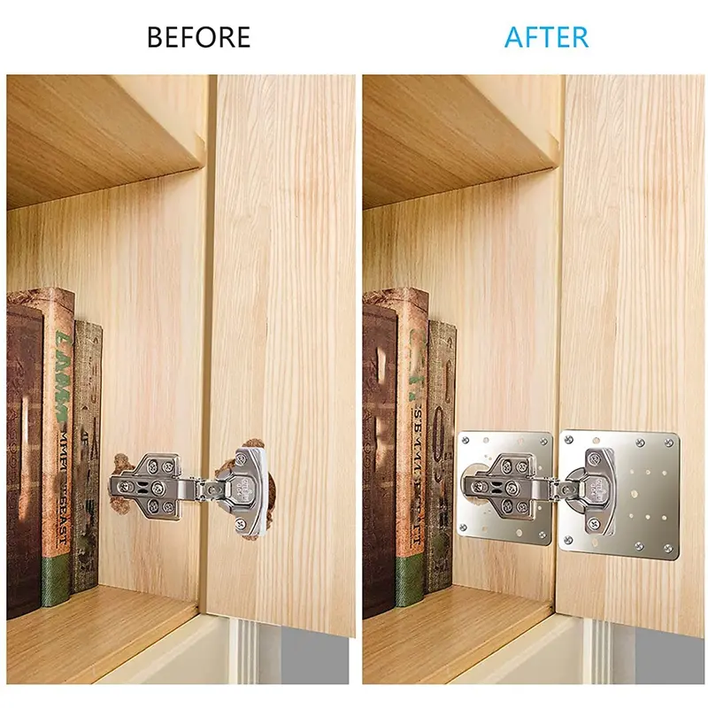 2/4Pcs Kitchen Cabinet Door Hinge Installation Plate Cabinet Hinge Repair Plate Kit Cabinet Door Fixing Tools Installation Plate