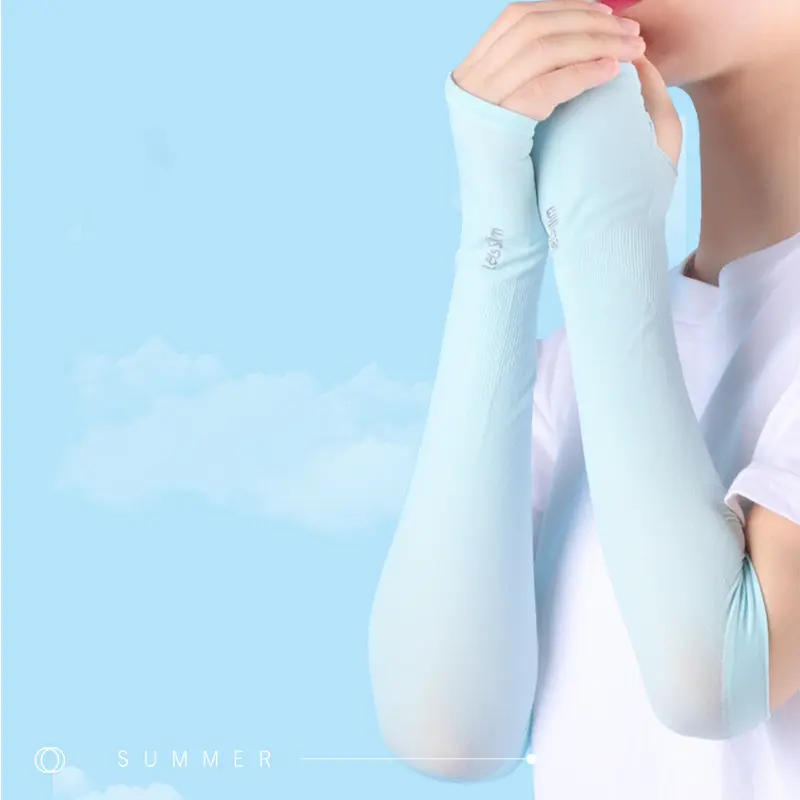 Summer Ice Silk Long Sleeves Sun Protection Hand Sleeves Cool and Refreshing Fabric Sports Cycling Ice Sleeves UV Protection