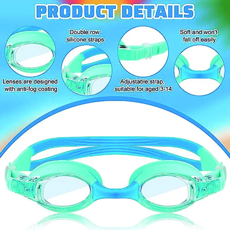 Waterproof Anti Fog Swimming Goggles Children's Professional Colored Glasses Goggles 3-14 Year Old  Children's Swimming Goggles