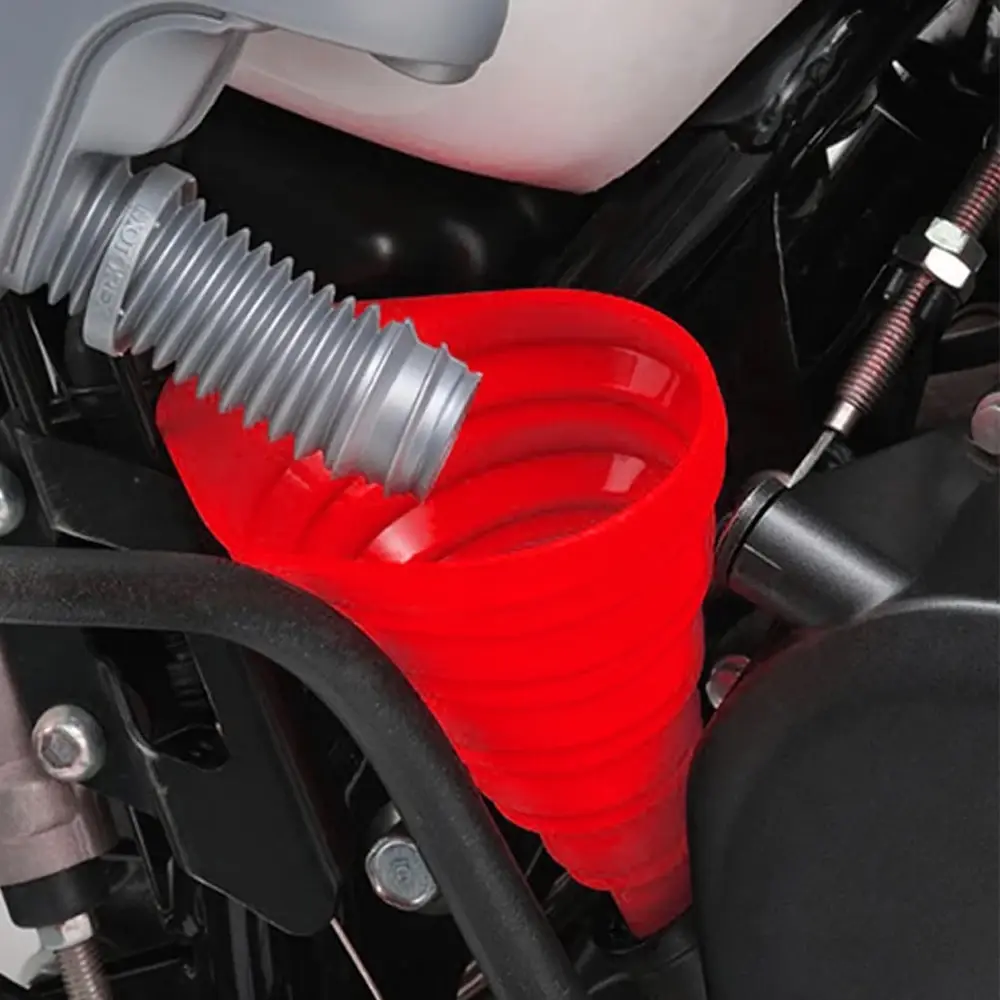 Portable Engine Funnel Universal Silicone Liquid Funnel for Cars Easy to Clean Foldable Car Oil and Gasoline Replacement Funnel