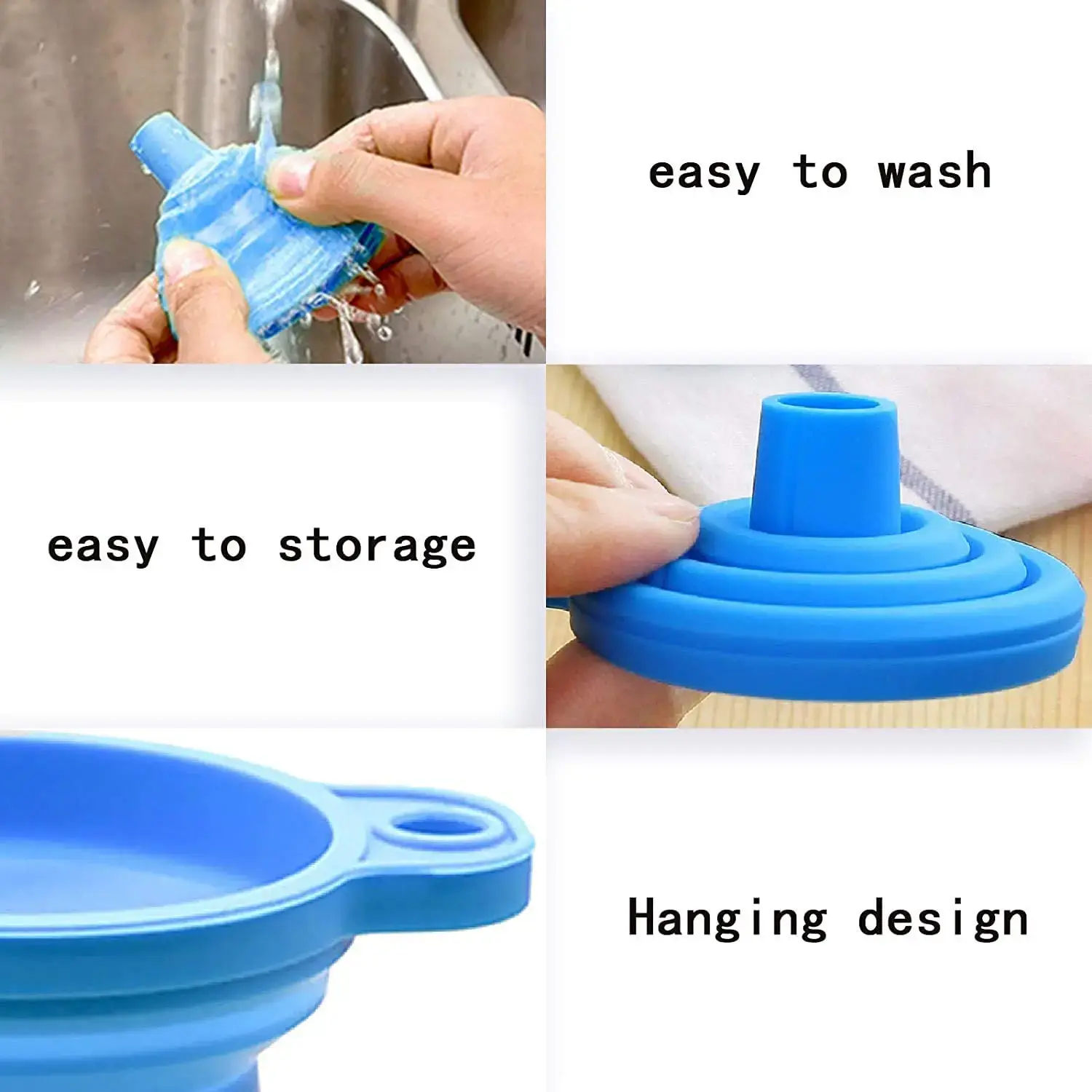 Portable Engine Funnel Universal Silicone Liquid Funnel for Cars Easy to Clean Foldable Car Oil and Gasoline Replacement Funnel