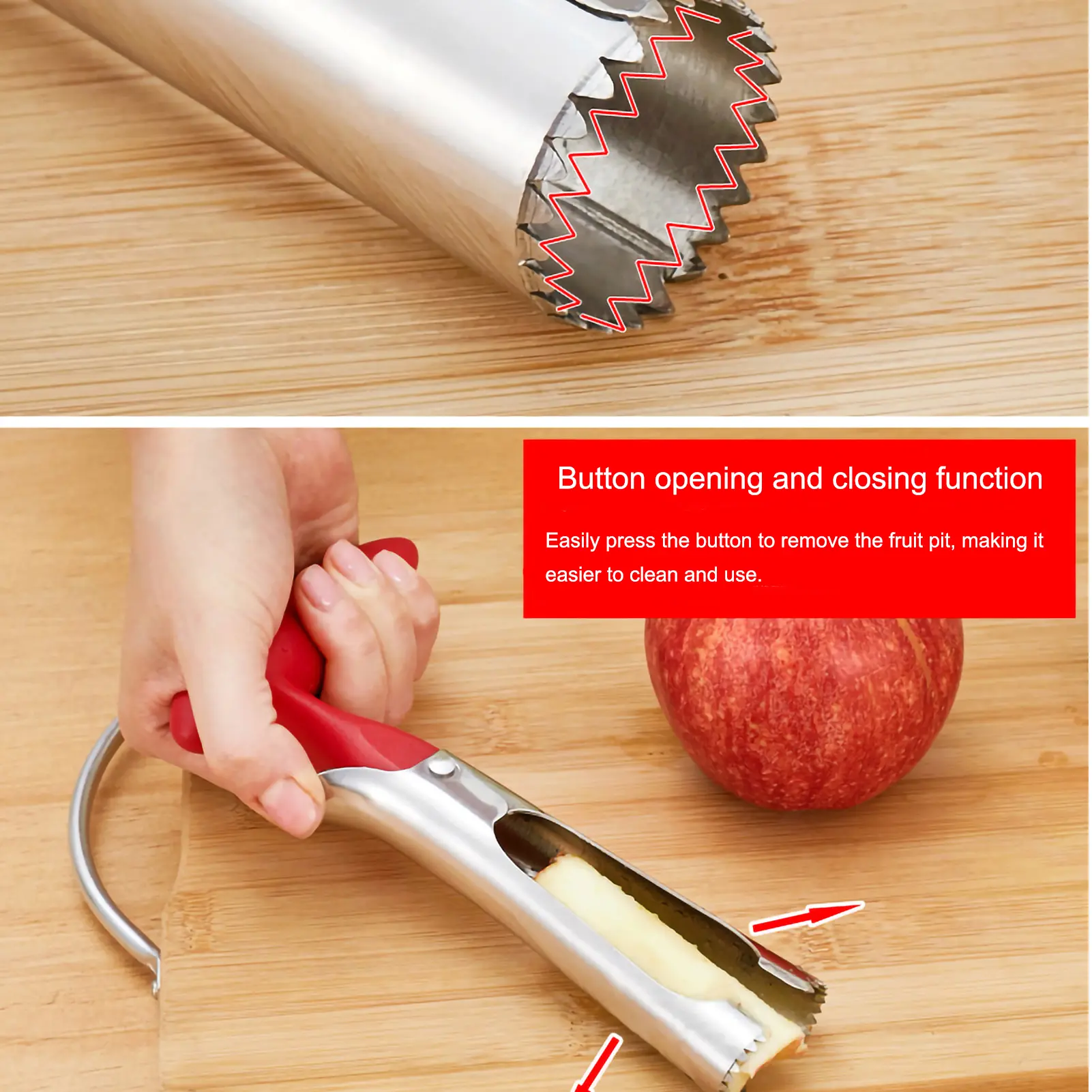 Stainless Steel Apple Corer Fruit Seed Core Remover Pear Apple Corer Seeder Slicer Knife Durable Kitchen Gadgets Vegetable Tools