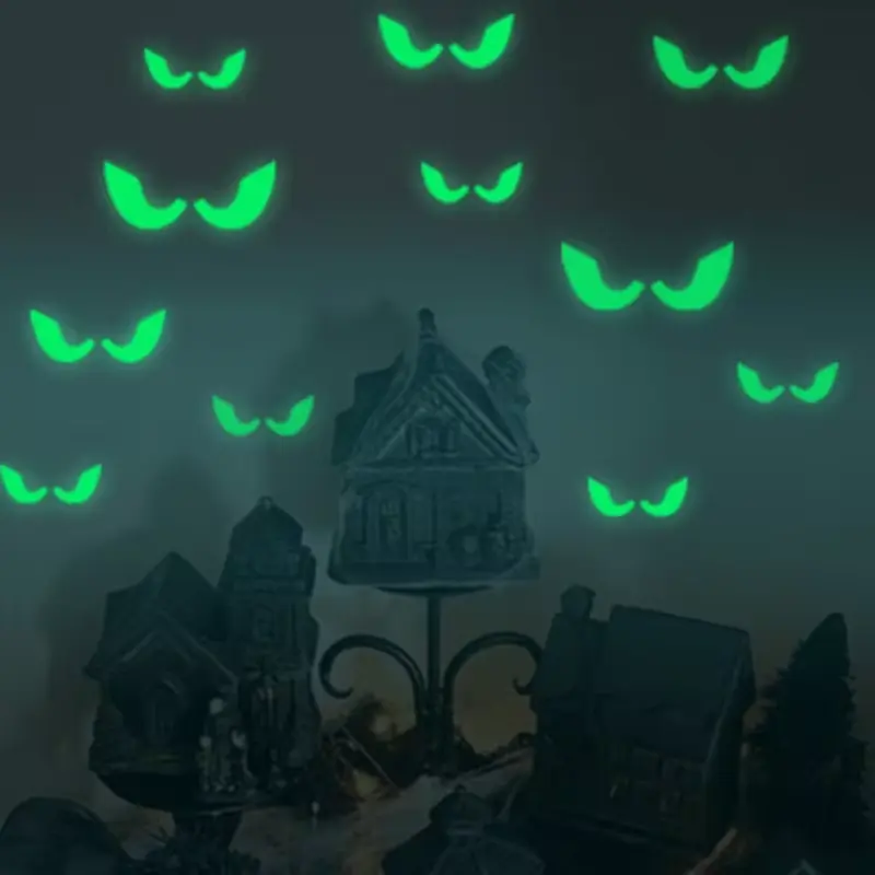 Halloween Peeping Eyes Night Light Stickers Night Ghost Party Decoration Stickers Fluorescent Horror Wall Stickers Decoration