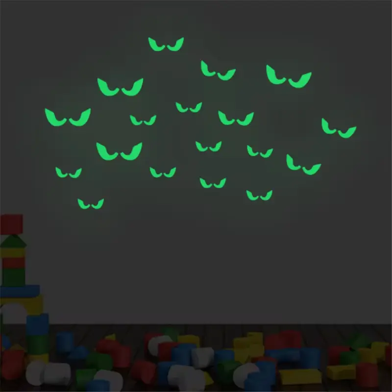 Halloween Peeping Eyes Night Light Stickers Night Ghost Party Decoration Stickers Fluorescent Horror Wall Stickers Decoration