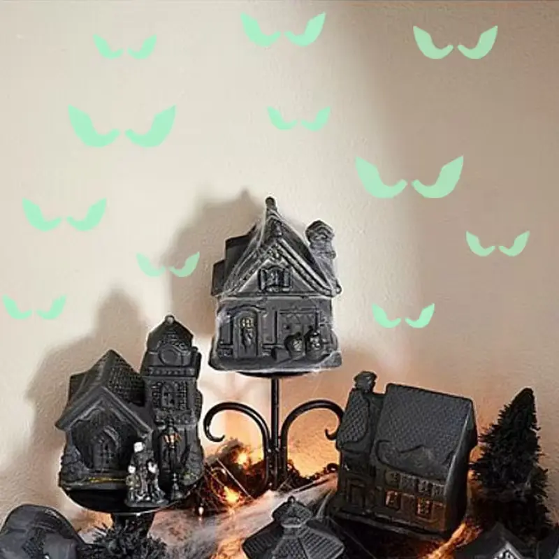 Halloween Peeping Eyes Night Light Stickers Night Ghost Party Decoration Stickers Fluorescent Horror Wall Stickers Decoration