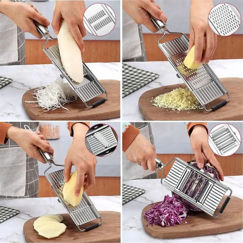 4-in-1 Portable Manual Shredder multi Functional Vegetable Slicer Easy to Clean Grinder Multi Functional Household Kitchen Tool