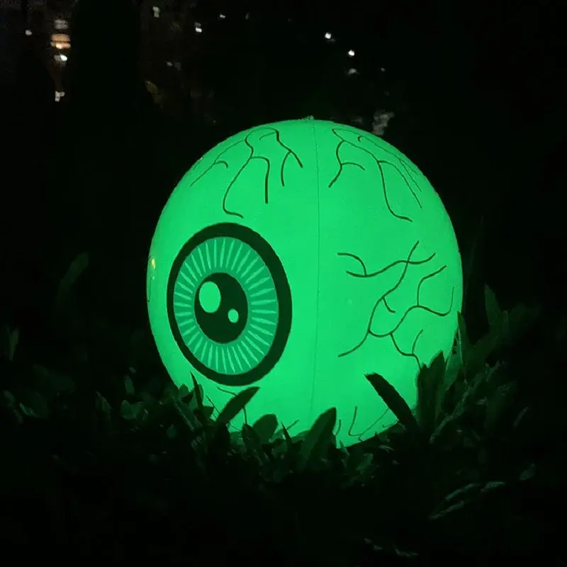 Large Halloween Inflatable LED Remote Control Illuminated Pumpkin Eyeball Balloon Haunted House Outdoor Decoration Horror Prop