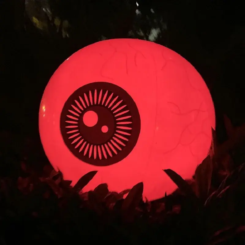 Large Halloween Inflatable LED Remote Control Illuminated Pumpkin Eyeball Balloon Haunted House Outdoor Decoration Horror Prop