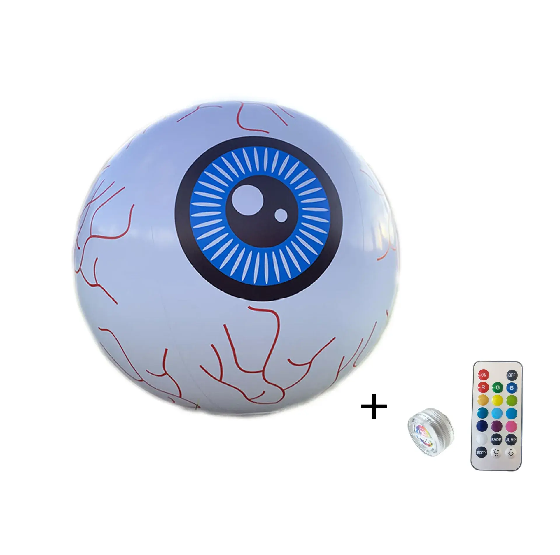 Large Halloween Inflatable LED Remote Control Illuminated Pumpkin Eyeball Balloon Haunted House Outdoor Decoration Horror Prop