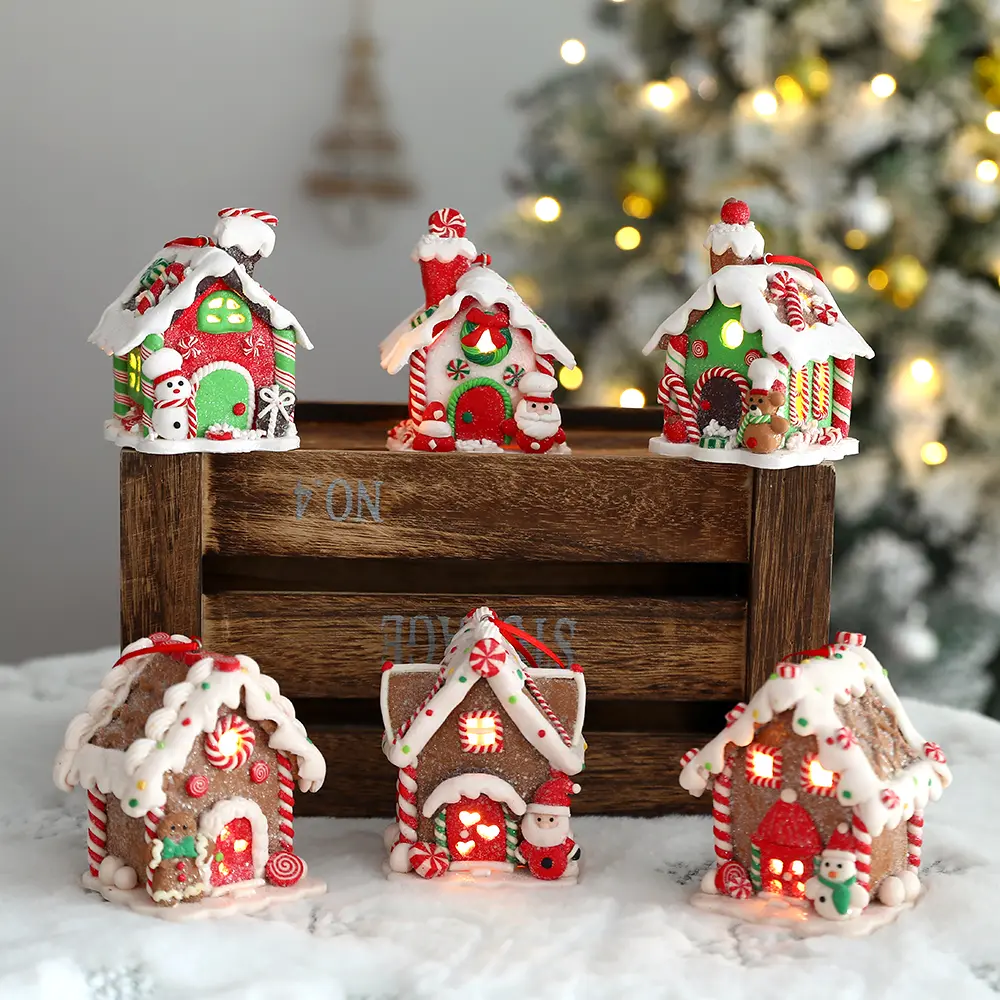 Christmas Decoration Gingerbread House Pendant Creative Christmas Tree Decoration Hanging Ornament Earth Fairy Tale Candy House