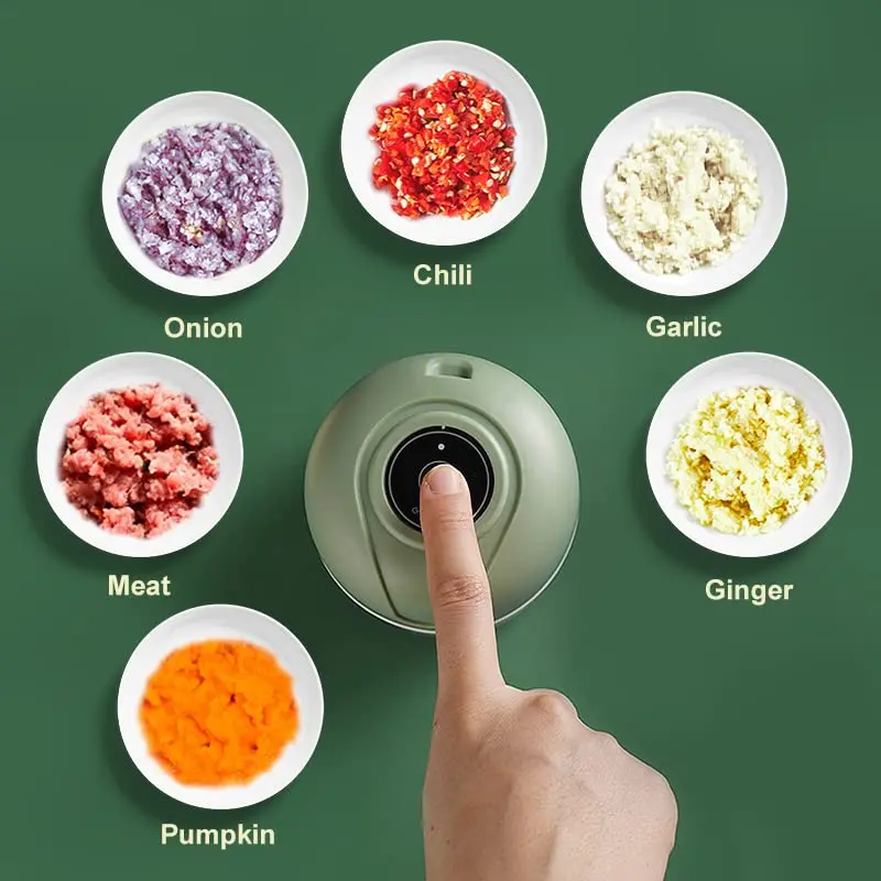 USB Electric Portable Garlic Cutter Mini Meat Grinder Garlic Puree Crusher Suitable for Garlic Chili Snacks Kitchen Food Chopper