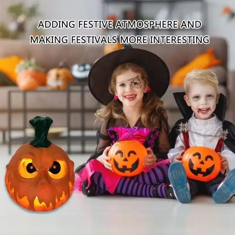 Halloween Party Decoration Hollow Pumpkin Shaped Candlestick Creative Desktop Skull Lantern Decoration Hollow Pumpkin Ornament