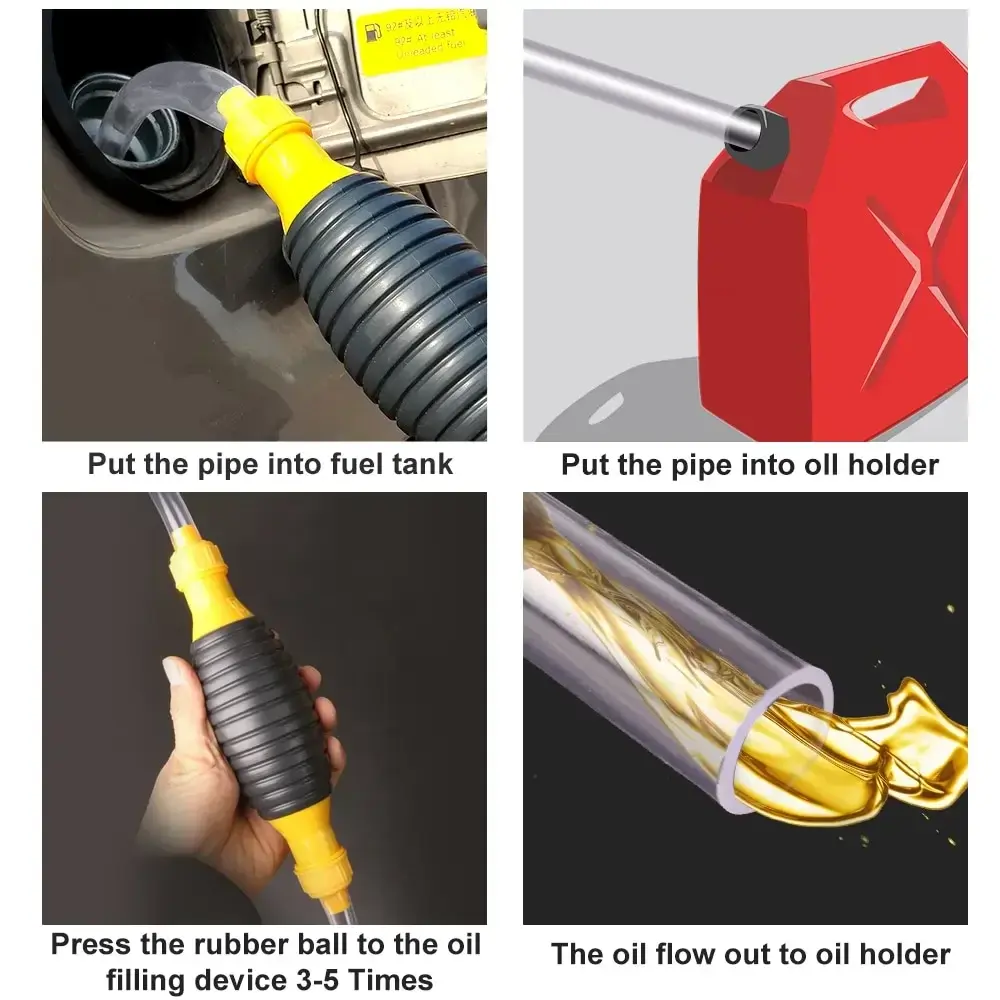 Portable Manual Fuel Pump Car Fuel Tank Oil Suction Pump Gasoline Diesel Liquid Manual Pump Siphon Type Gasoline Fuel Saver