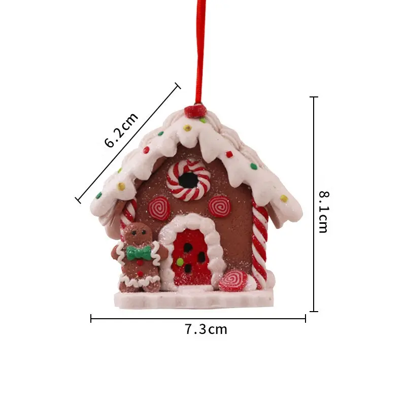 Christmas Decoration Gingerbread House Pendant Creative Christmas Tree Decoration Hanging Ornament Earth Fairy Tale Candy House