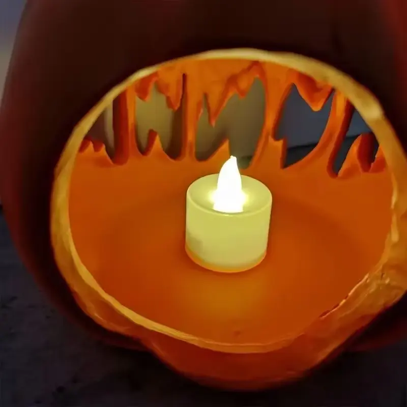 Halloween Party Decoration Hollow Pumpkin Shaped Candlestick Creative Desktop Skull Lantern Decoration Hollow Pumpkin Ornament