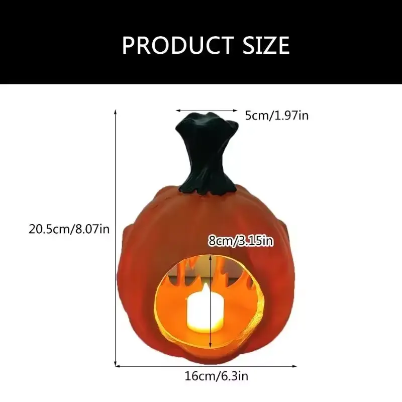 Halloween Party Decoration Hollow Pumpkin Shaped Candlestick Creative Desktop Skull Lantern Decoration Hollow Pumpkin Ornament