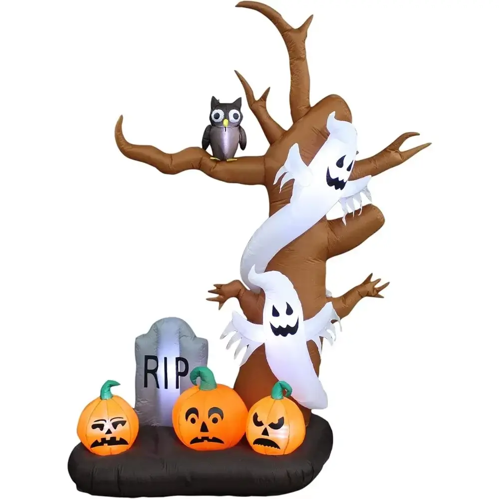 Halloween Party Decoration Ghost Tree Pumpkin Owl Tombstone Combination Ghost Balloon LED Outdoor Courtyard Horror Decoration