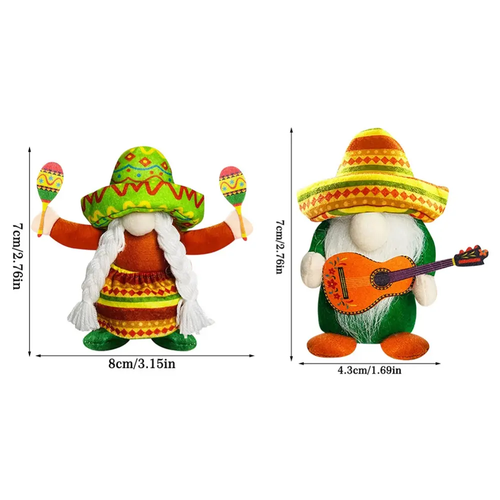 Mexican Carnival Dwarf Doll Party Decoration Straw Hat Faceless Doll Decoration Hawaiian Style Happy Straw Hat Doll Gift