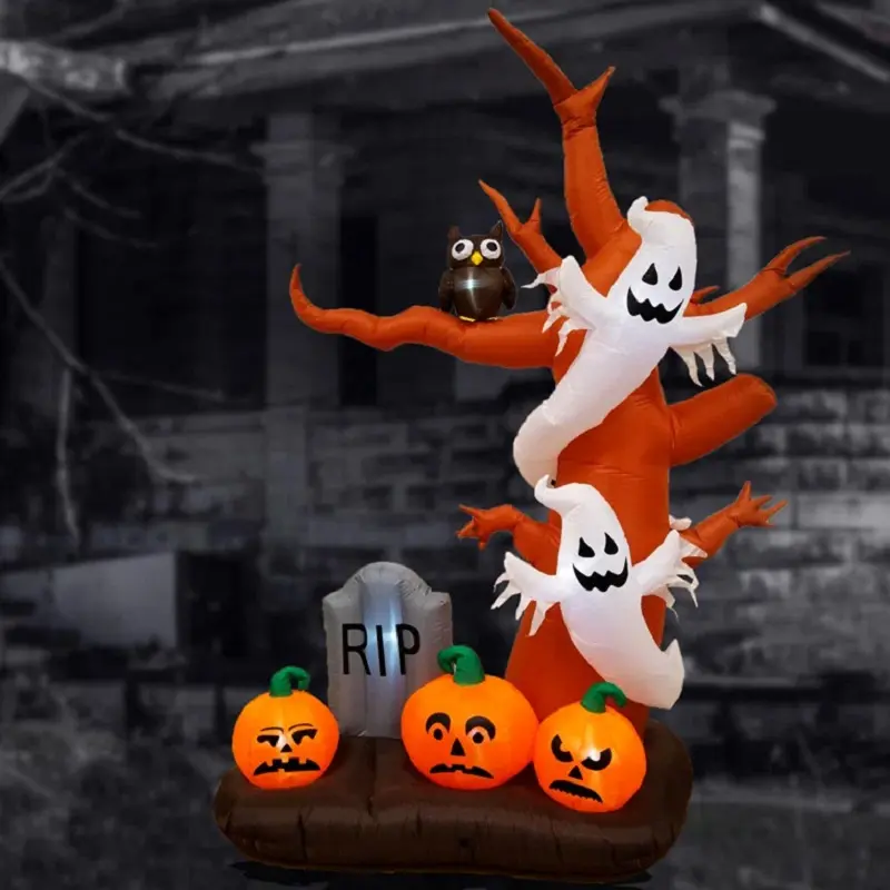 Halloween Party Decoration Ghost Tree Pumpkin Owl Tombstone Combination Ghost Balloon LED Outdoor Courtyard Horror Decoration