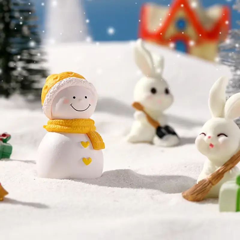 Merry Christmas Couple Decorations Mini Sweet Lover Dolls Fairy Garden Landscape Home Furnishings Car Decorations Wedding Gifts