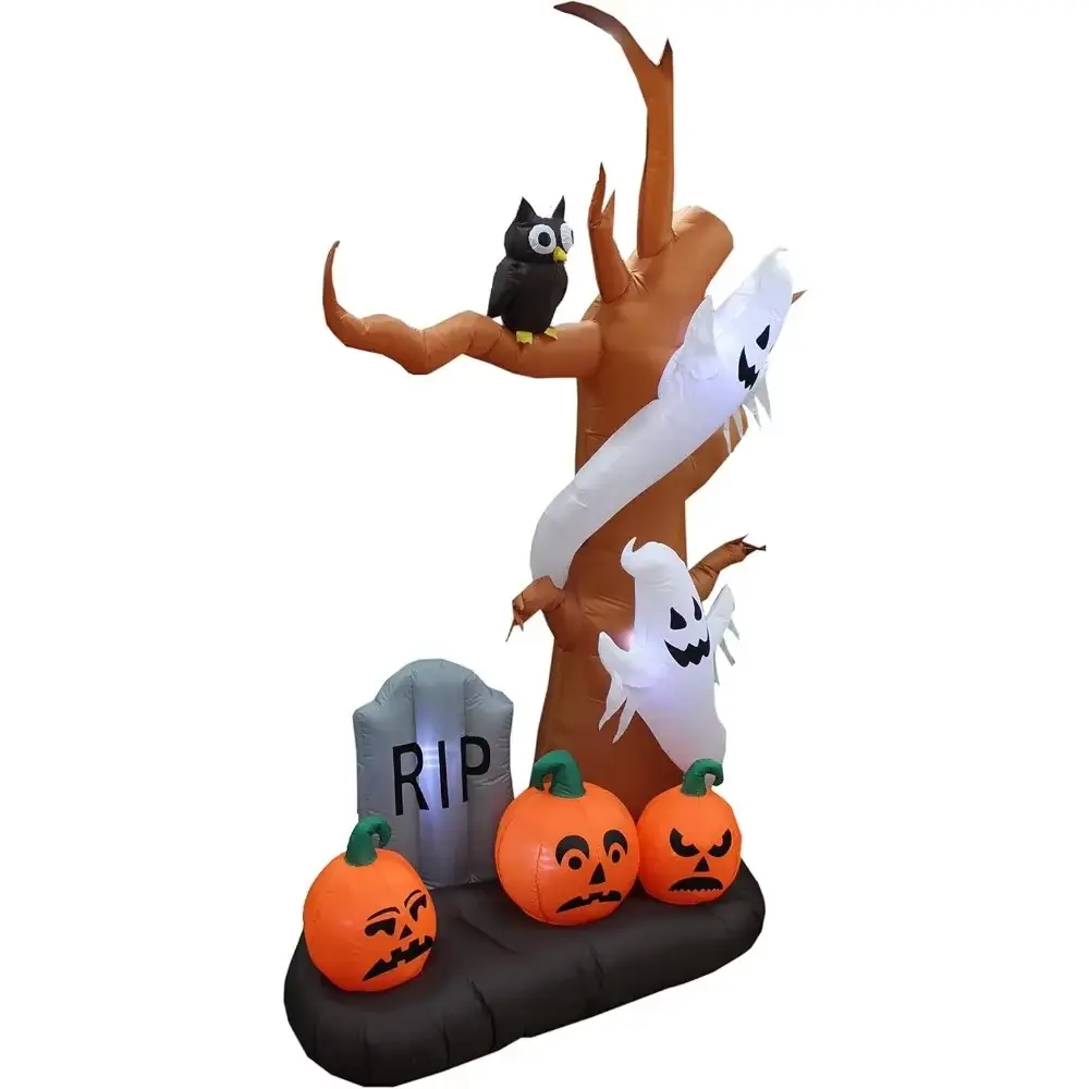 Halloween Party Decoration Ghost Tree Pumpkin Owl Tombstone Combination Ghost Balloon LED Outdoor Courtyard Horror Decoration