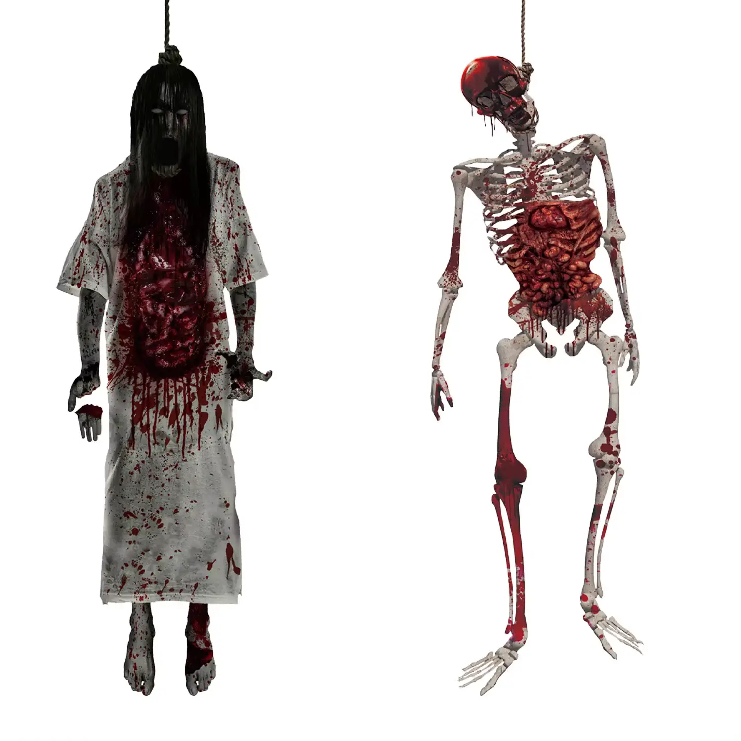 Halloween Party Decoration Ghost Paper Skeleton Window Stickers Ghost Bloodstains Corpses Wall Stickers Horror Mural Stickers