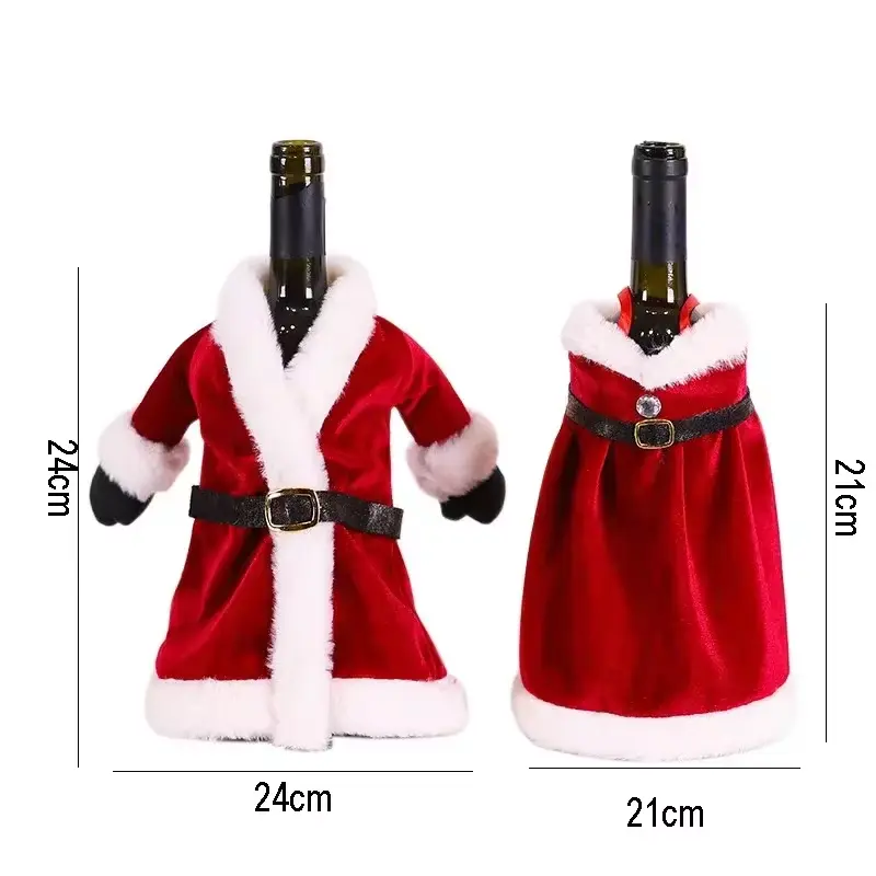 Creative Holy Dress Wine Bottle Set Gold Velvet Dress Sleeve Wine Bottle Bag Sleeve Christmas Table Wine Bottle Decoration