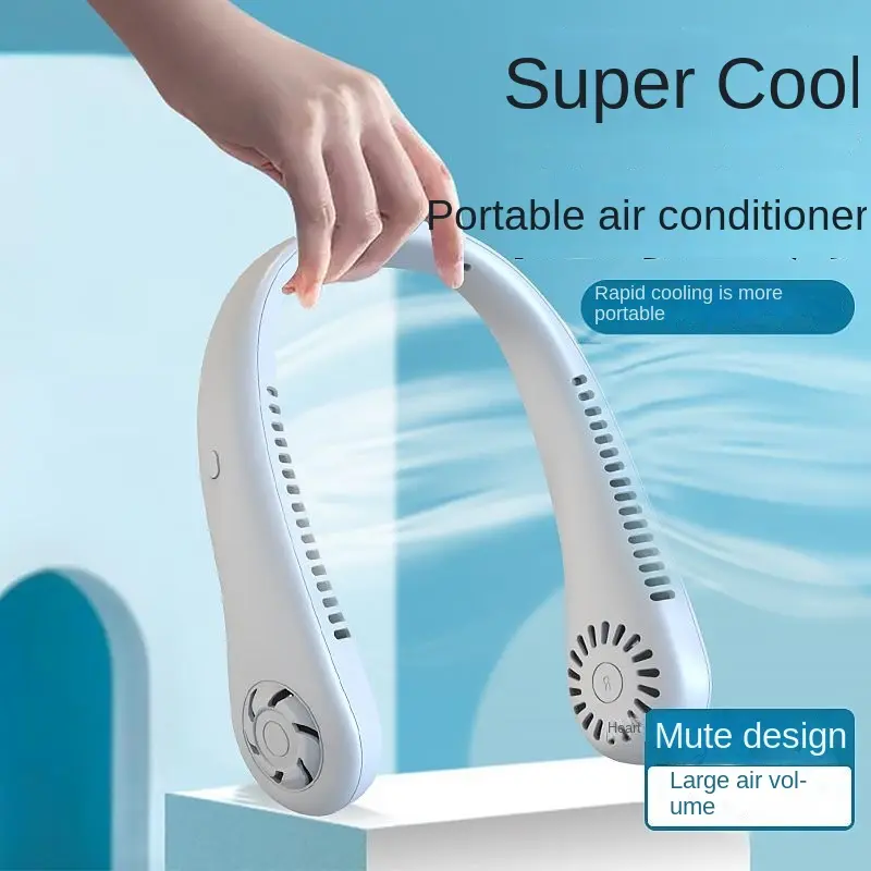 Portable Hanging Neck Fan with No Blades Mini Air Cooler Rechargeable Electric Fan Essential for Lazy People Summer Sports Fan