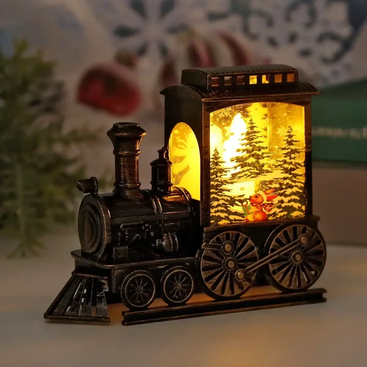 LED Night Light Retro Portable Train Night Light Christmas Gift Christmas Eve Decoration Outdoor Train Night Light Decoration