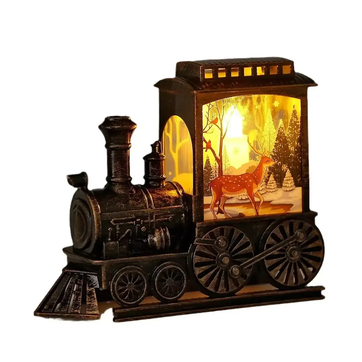 LED Night Light Retro Portable Train Night Light Christmas Gift Christmas Eve Decoration Outdoor Train Night Light Decoration