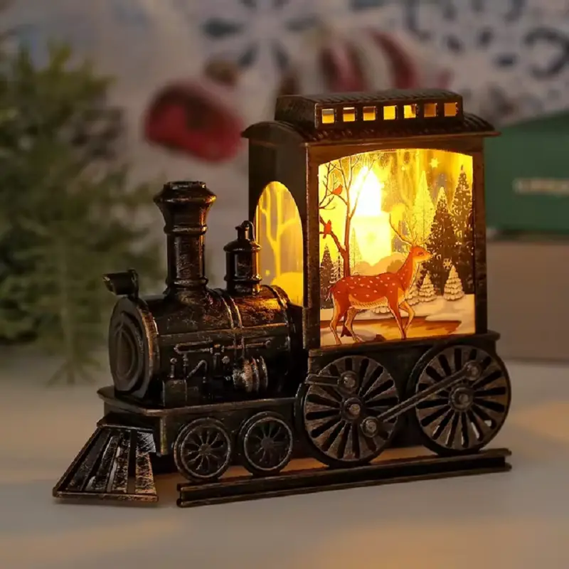 LED Night Light Retro Portable Train Night Light Christmas Gift Christmas Eve Decoration Outdoor Train Night Light Decoration
