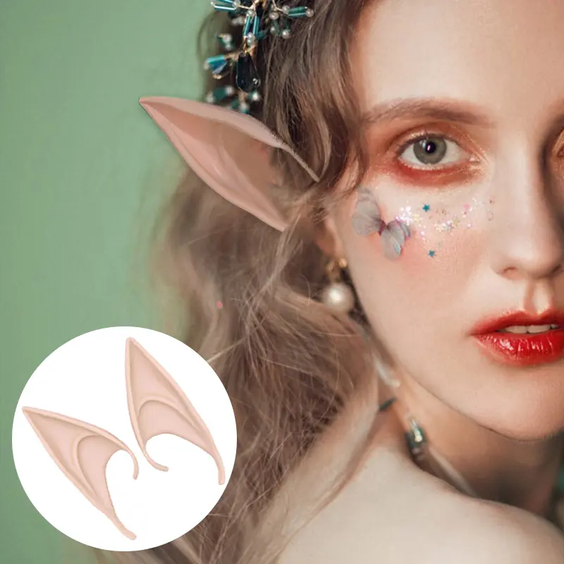 Halloween Decorative Props Role Play Latex Mysterious Angel Elf Ears High Simulation Soft False Ears Photography Prop Accessorie