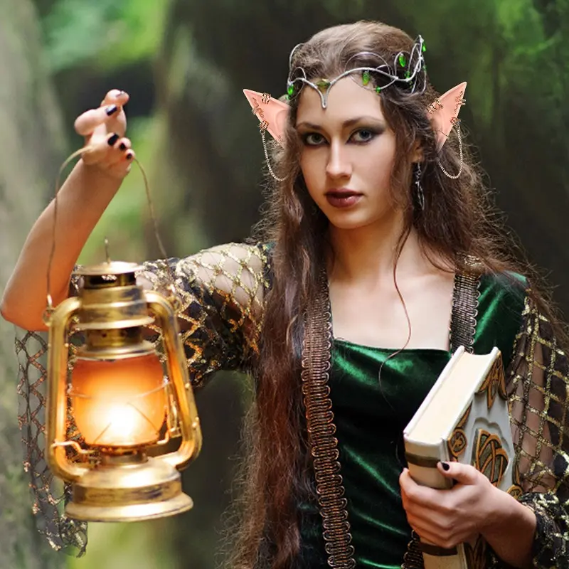 Halloween Decorative Props Role Play Latex Mysterious Angel Elf Ears High Simulation Soft False Ears Photography Prop Accessorie