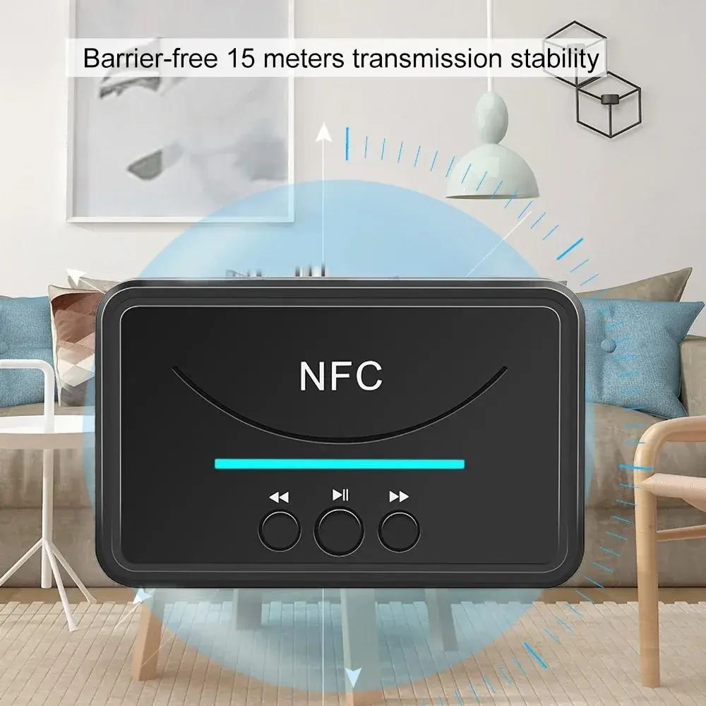 NFC Bluetooth Receiver Wireless Aduio Adapter Music Audio Receiver AUX 3.5mm Jack RCA Handsfree Call NFC for TV Car Speaker