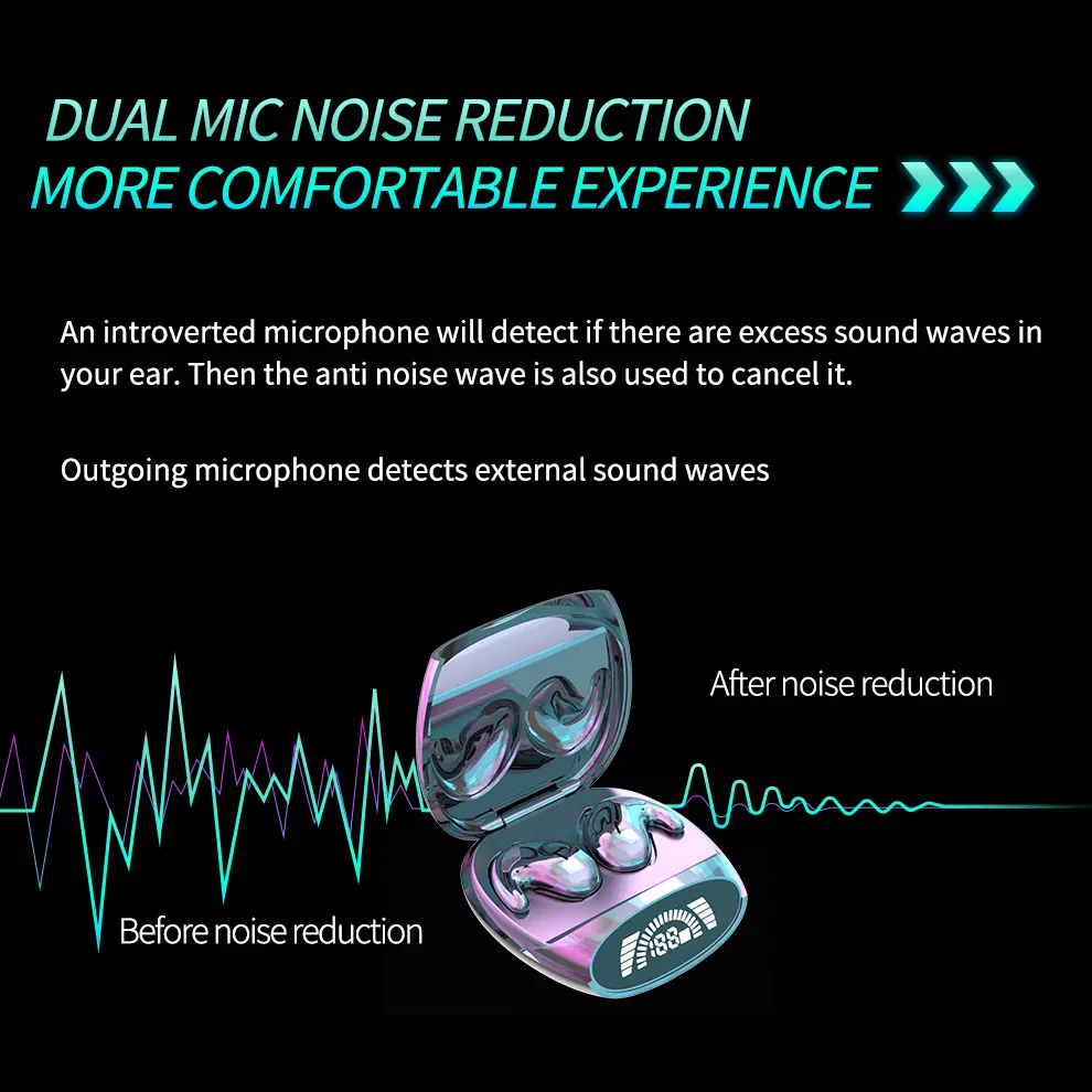 Mini Invisible Sleep Earbuds Tiny Hidden Bluetooth 5.3 Headphones Noise Cancelling TWS Wireless Headsets Sports Stereo Earphone
