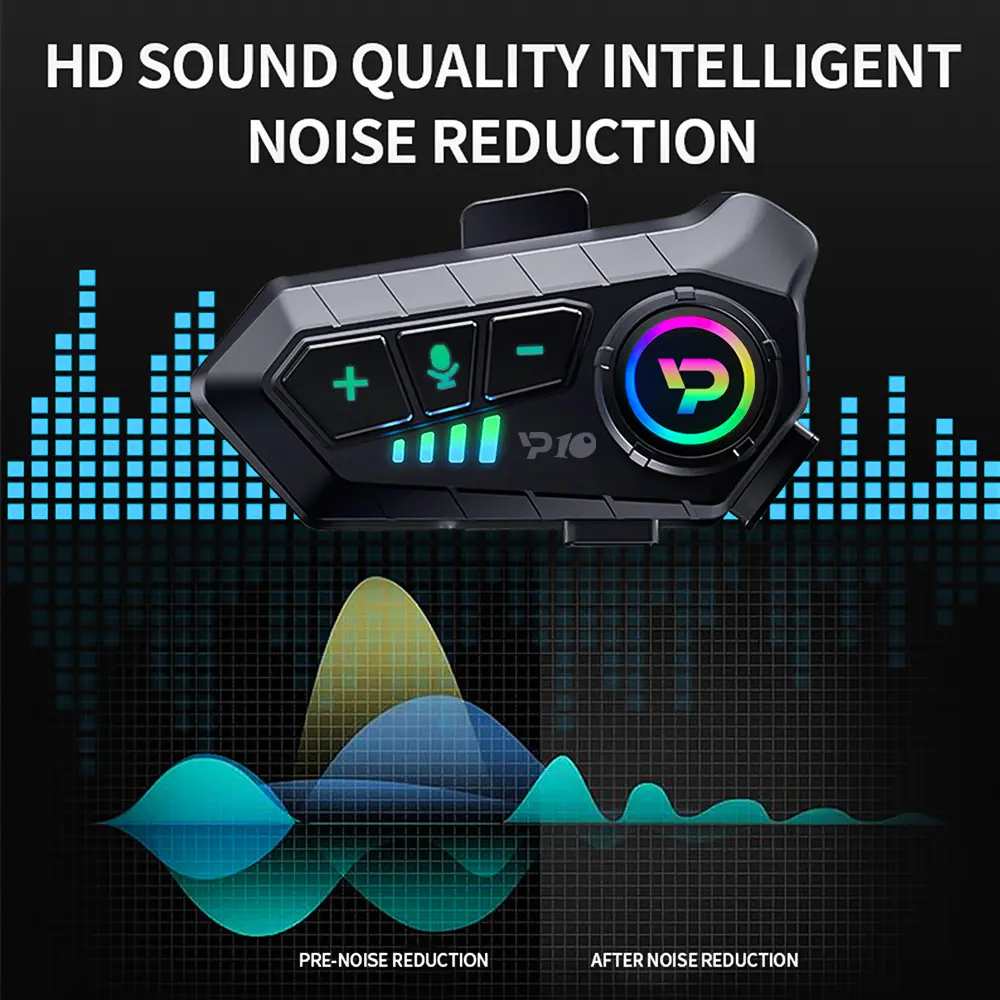 Bluetooth 5.3 Headphone Motorcycle Helmet Headset HandsFree Waterproof 2000mAh Voice Control Wireless Bluetooth Motor Earphone