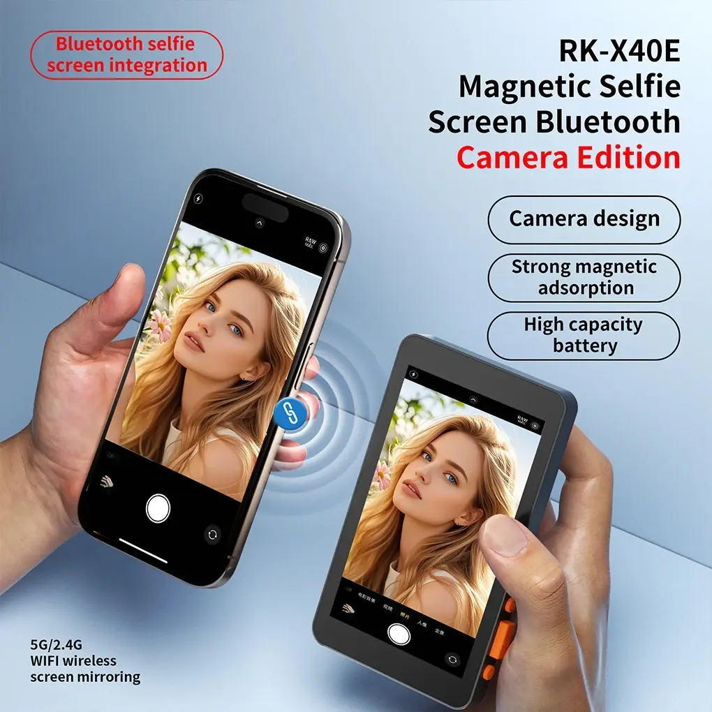 Phone Selfie Monitor Screen Magnetic Vlog Self Monitor Using Rear Camera Monitor For Live Streaming Creating Content Self-Timer