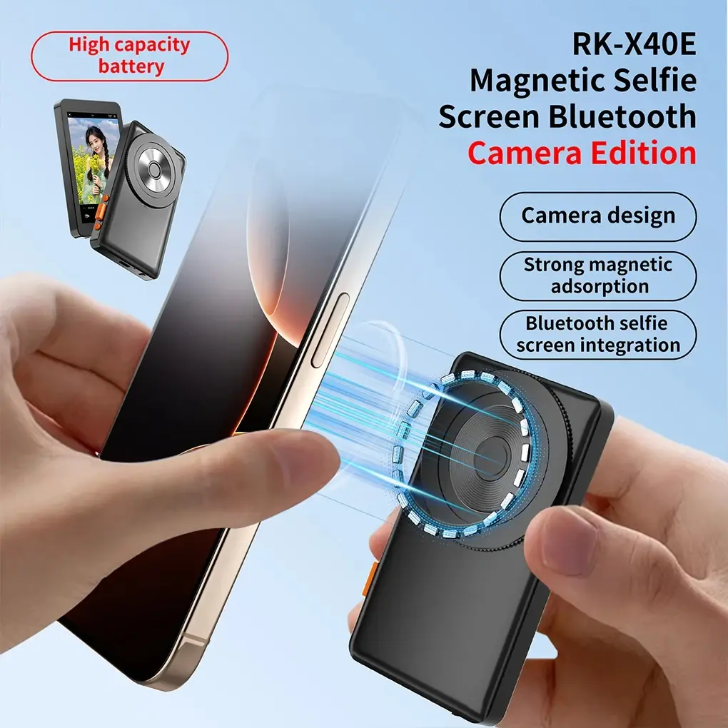 Phone Selfie Monitor Screen Magnetic Vlog Self Monitor Using Rear Camera Monitor For Live Streaming Creating Content Self-Timer