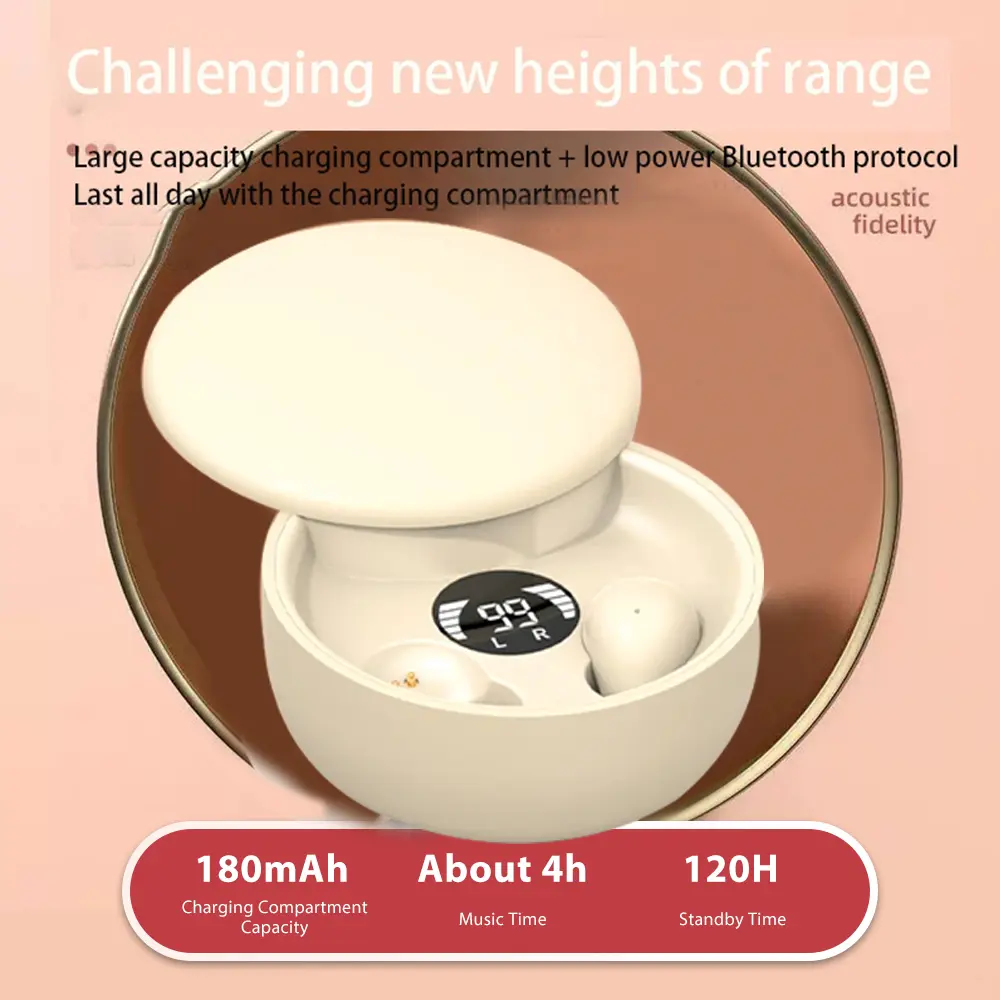 Invisible Sleep Headphones Bluetooth 5.4 Earphones Mini Earbuds TWS Wireless HIFI Stereo Noise Reduction Waterproof Heasets