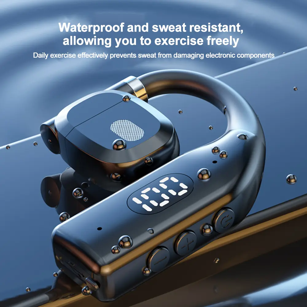 TWS Bluetooth 5.3 Earphone Ear Hook Wireless Headphone 360° Rotation Low Latency HiFi Headset Waterproof Noise Reduction Earbud