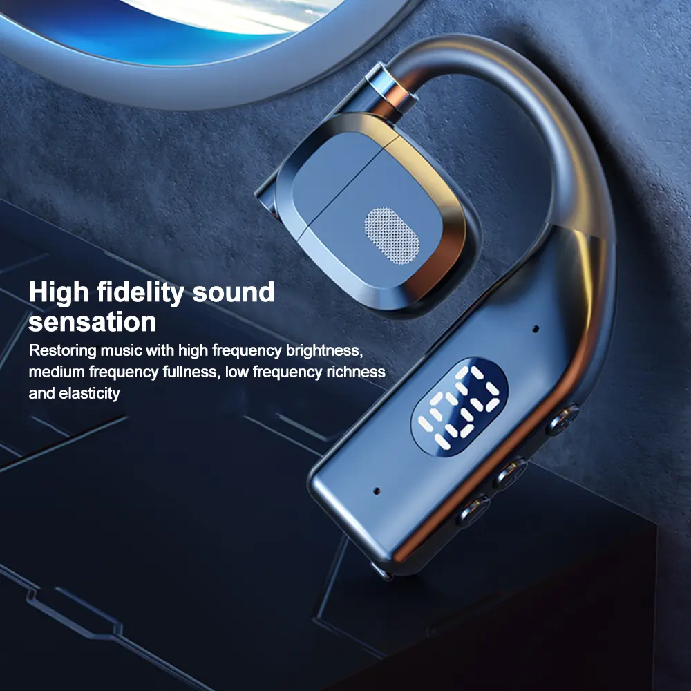 TWS Bluetooth 5.3 Earphone Ear Hook Wireless Headphone 360° Rotation Low Latency HiFi Headset Waterproof Noise Reduction Earbud
