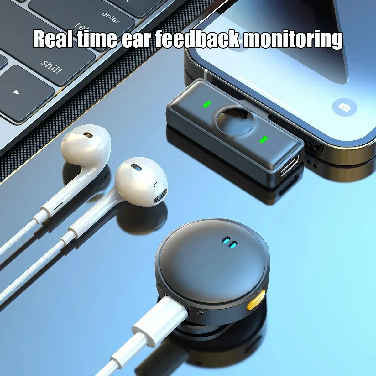 Wireless Lavalier Microphone 2.4G Wireless Microphone Magnetic Suction Microphone Dual Noise Reduction Mic For Video Recording