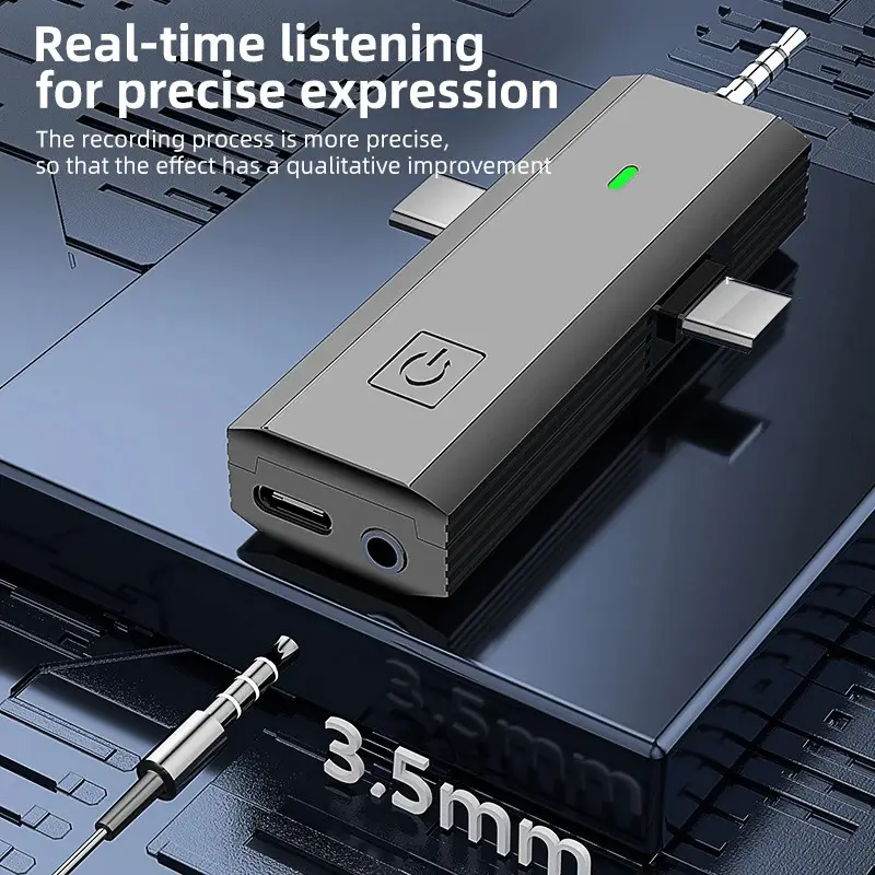 3 In 1 Wireless Lavalier Microphone Universal Ai Noise Reduction Microphone Mic For iphone Type-C 3.5mm Jack Live Broadcas Mic