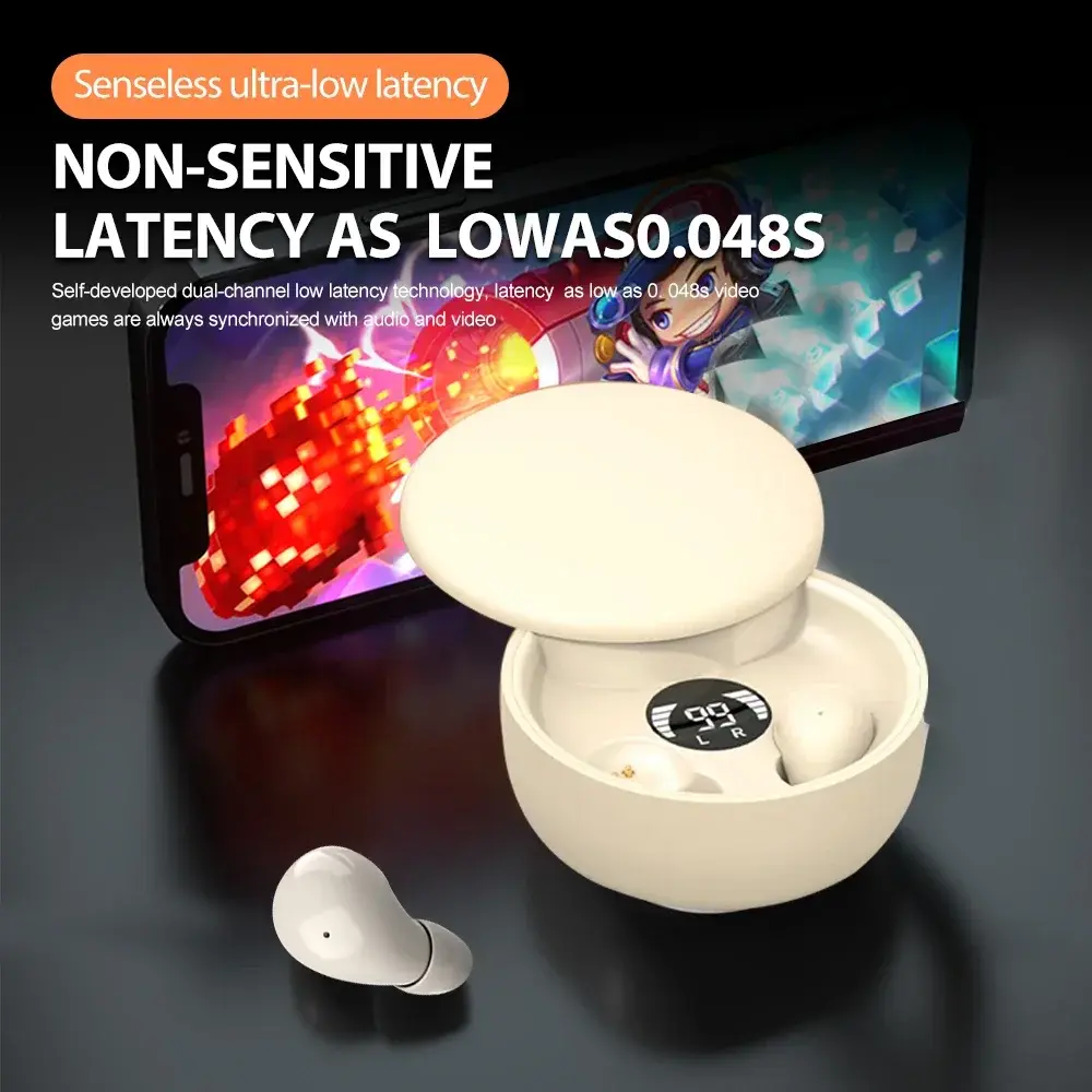 Mini Invisible Earbuds Sleep Headphones Bluetooth 5.4 Earphones TWS Wireless HIFI Stereo Noise Reduction Waterproof Heasets