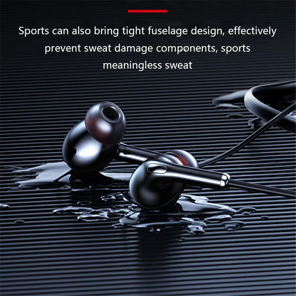 Neckband Headphones Wireless Headsets Bluetooth 5.0 Earphones HiFi Stereo Noise Reduction Earbuds Support TF Playback for Xiaomi